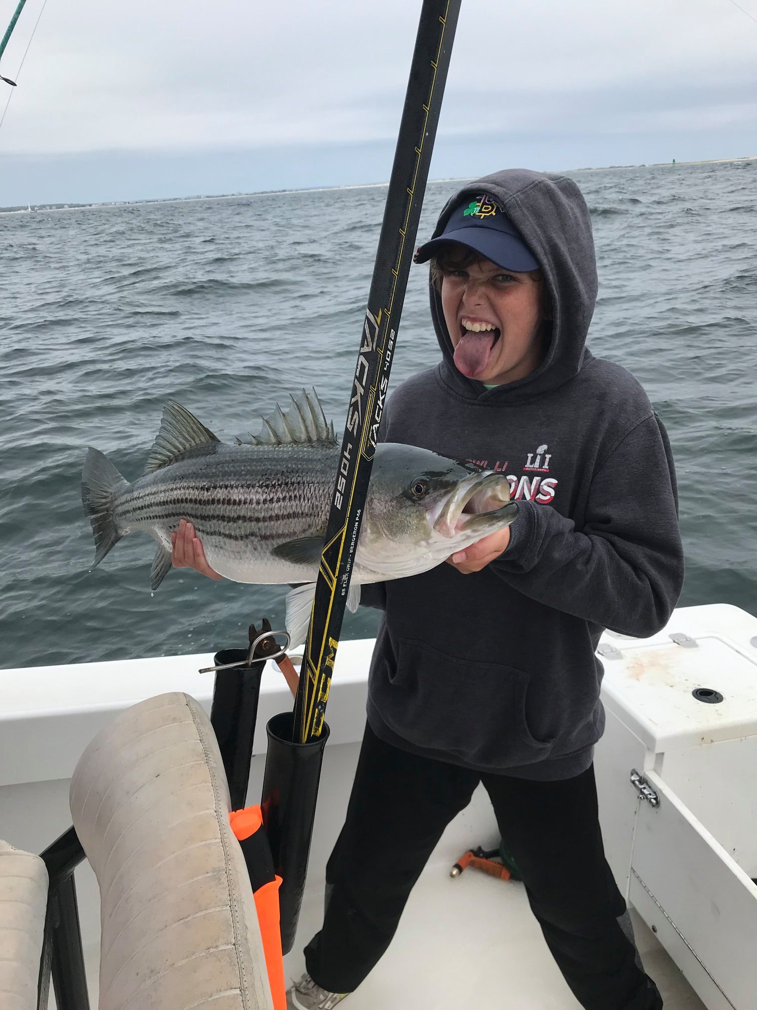 Striped bass fishing in Duxbury