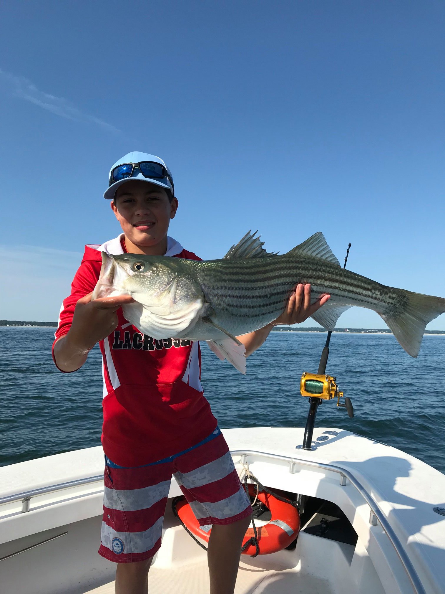 Striped bass measuring 28 inches caught in MA