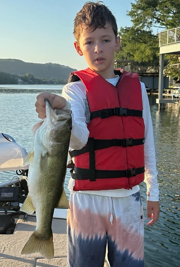 Lone angler in Austin enjoying a fishing adventure