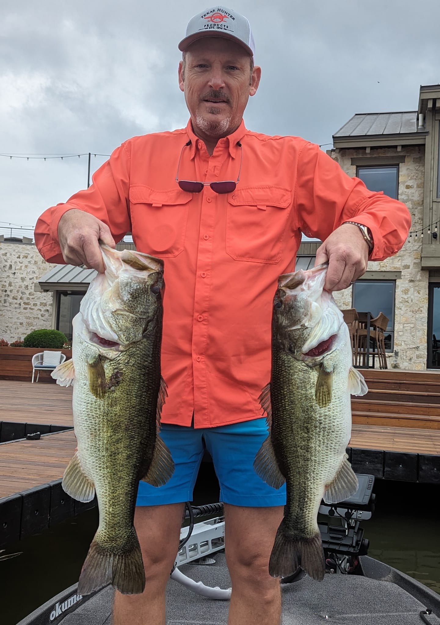 Two largemouth bass caught while fishing in Austin