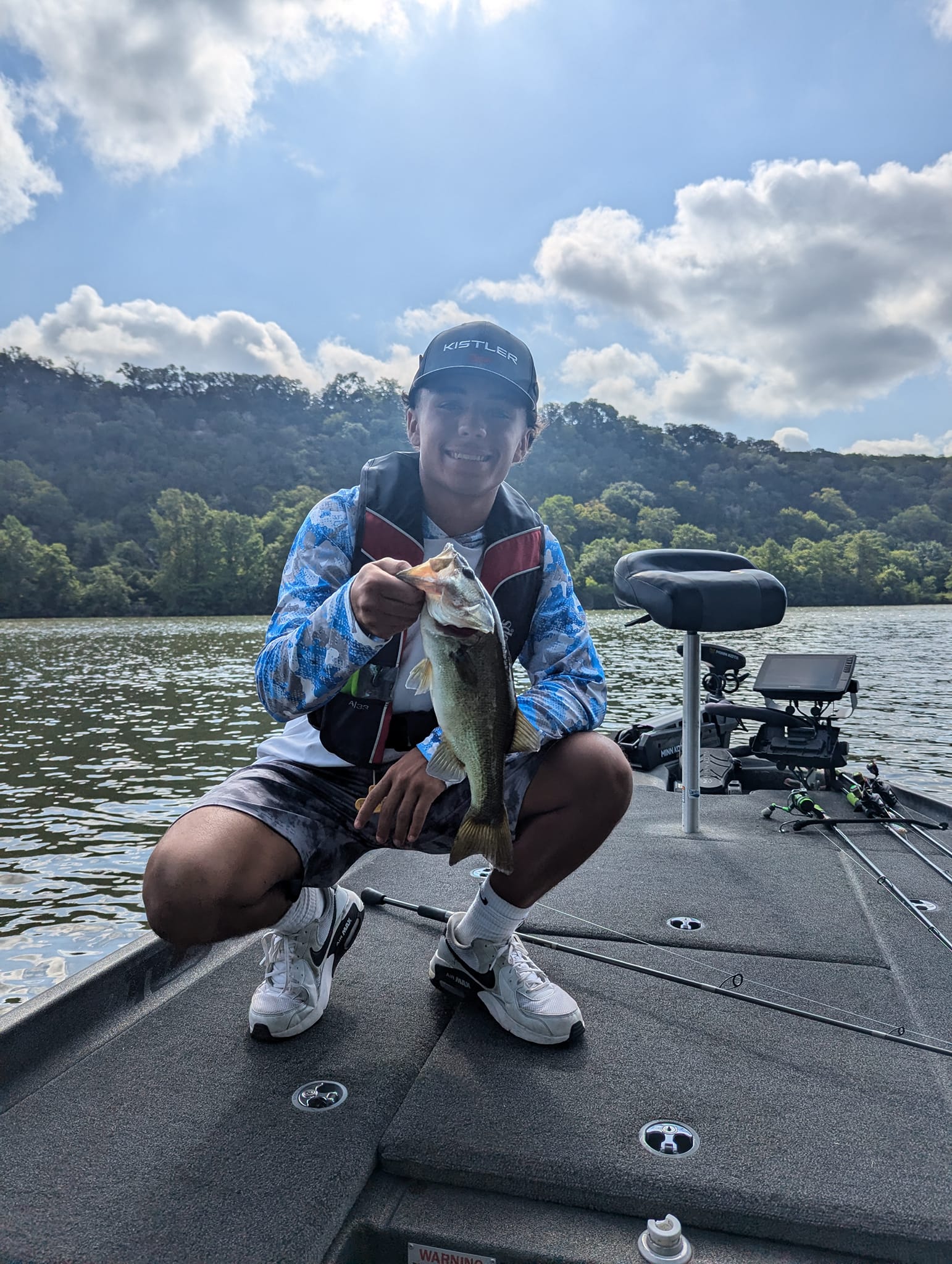 Proud angler with a largemouth bass catch in TX