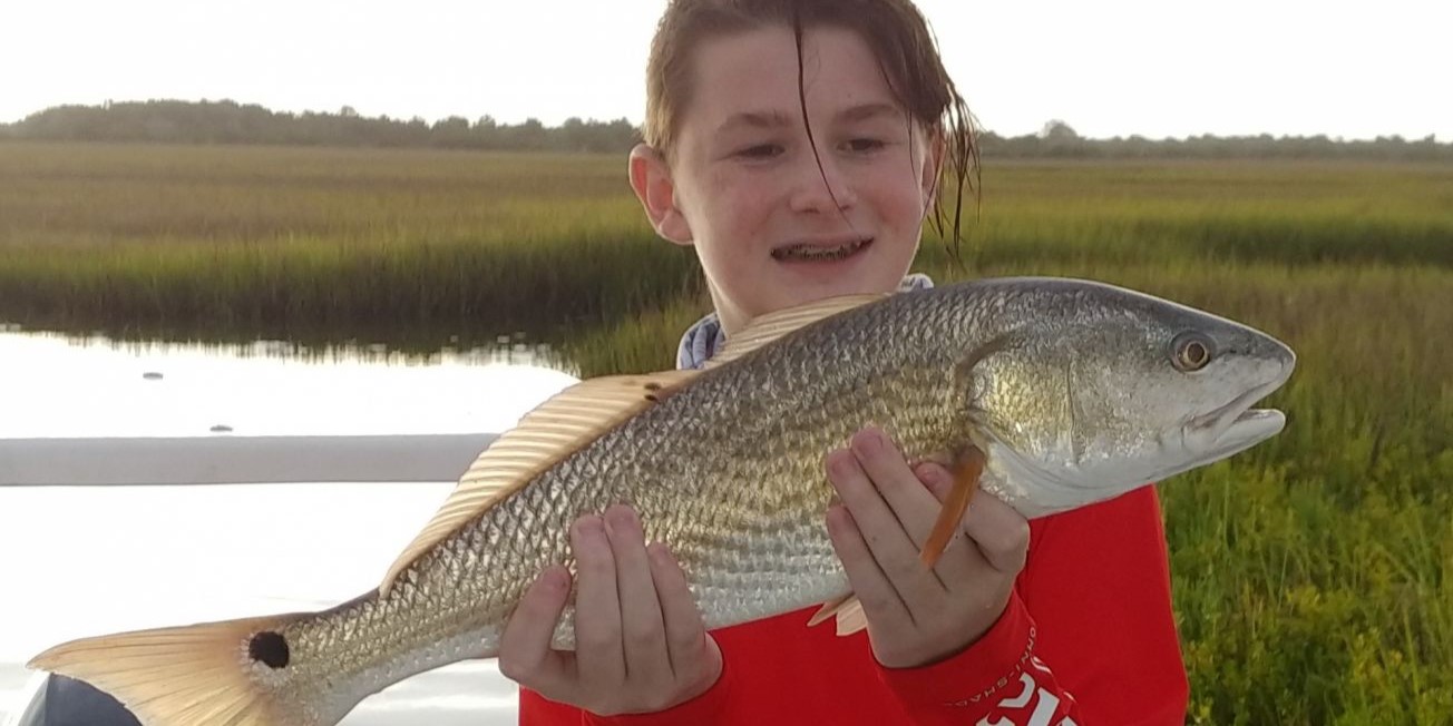 A redfish measuring 22 inches, caught while fishing in St. Augustine