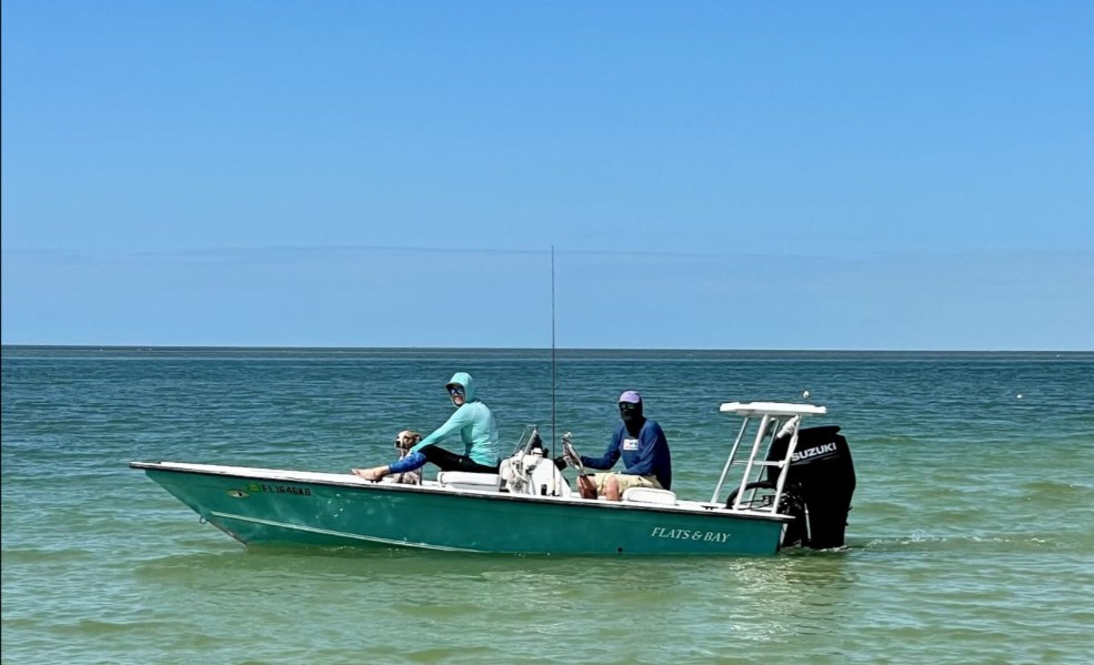 Two anglers enjoy fishing in FL