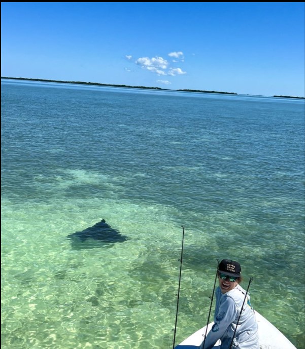 Angler fishing alone in the waters of Key West