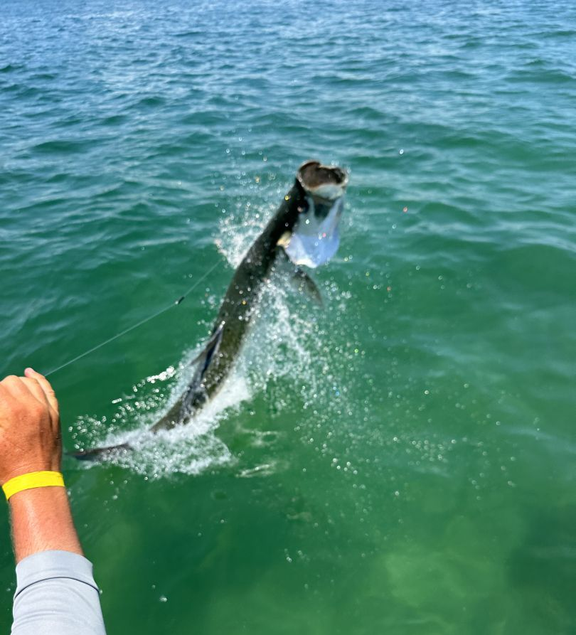 Fisherman with tackle at Indian Shores