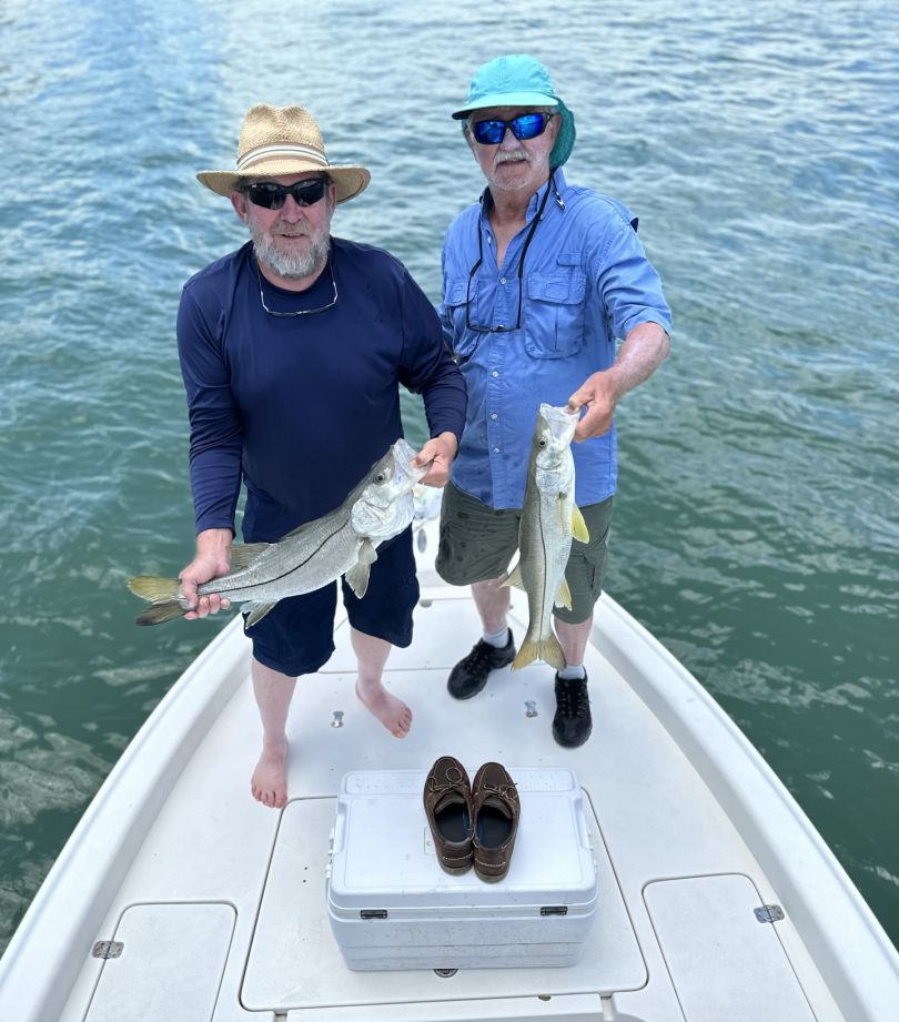 Two snook fish caught during fishing trip in Indian Shores