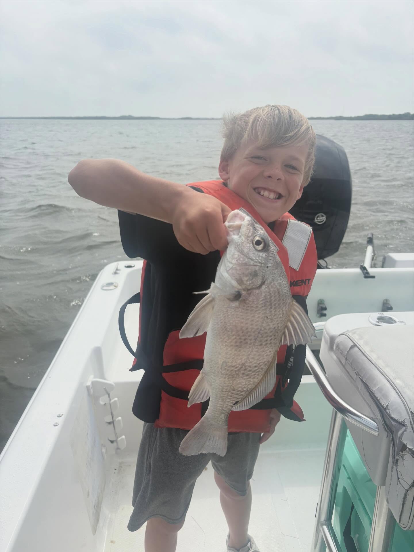 Black drum fish caught on fishing boat in League City TX waters