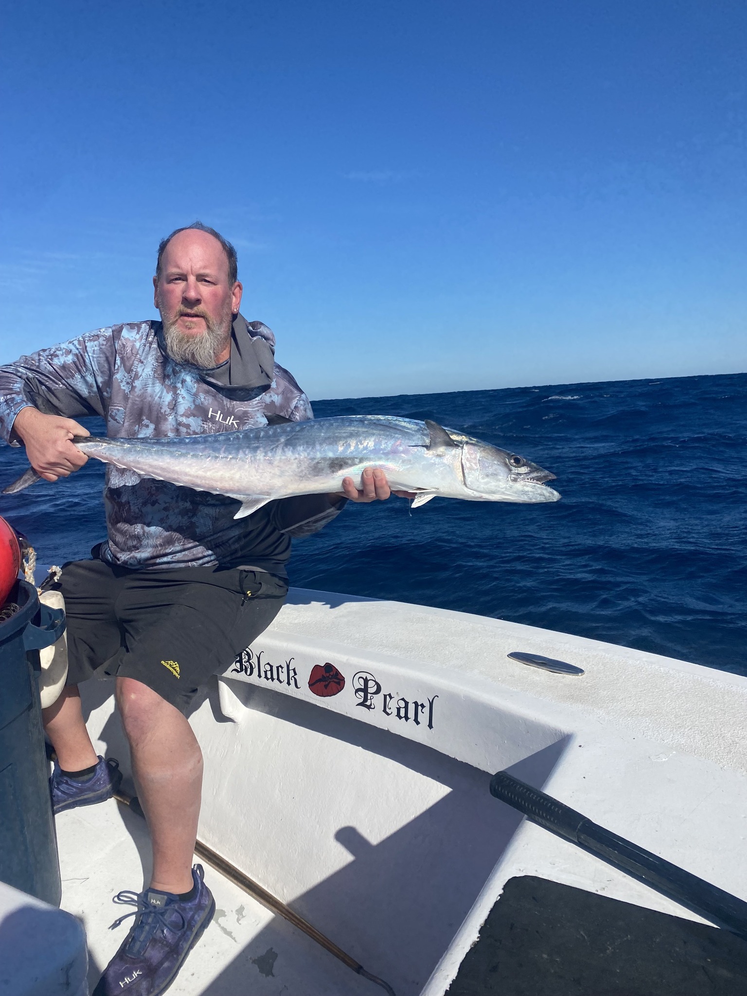 King mackerel caught while fishing off Hatteras NC displayed on boat deck