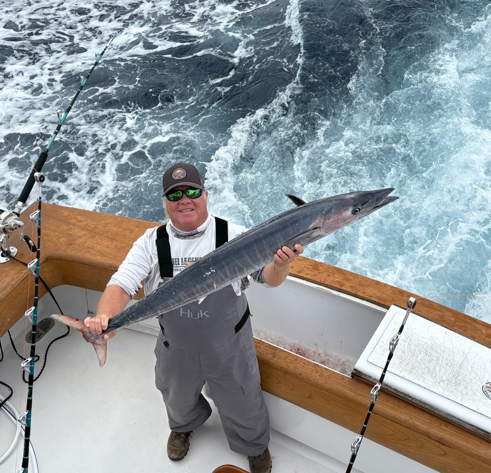 Wahoo fish catch displayed on fishing boat in Hatteras NC