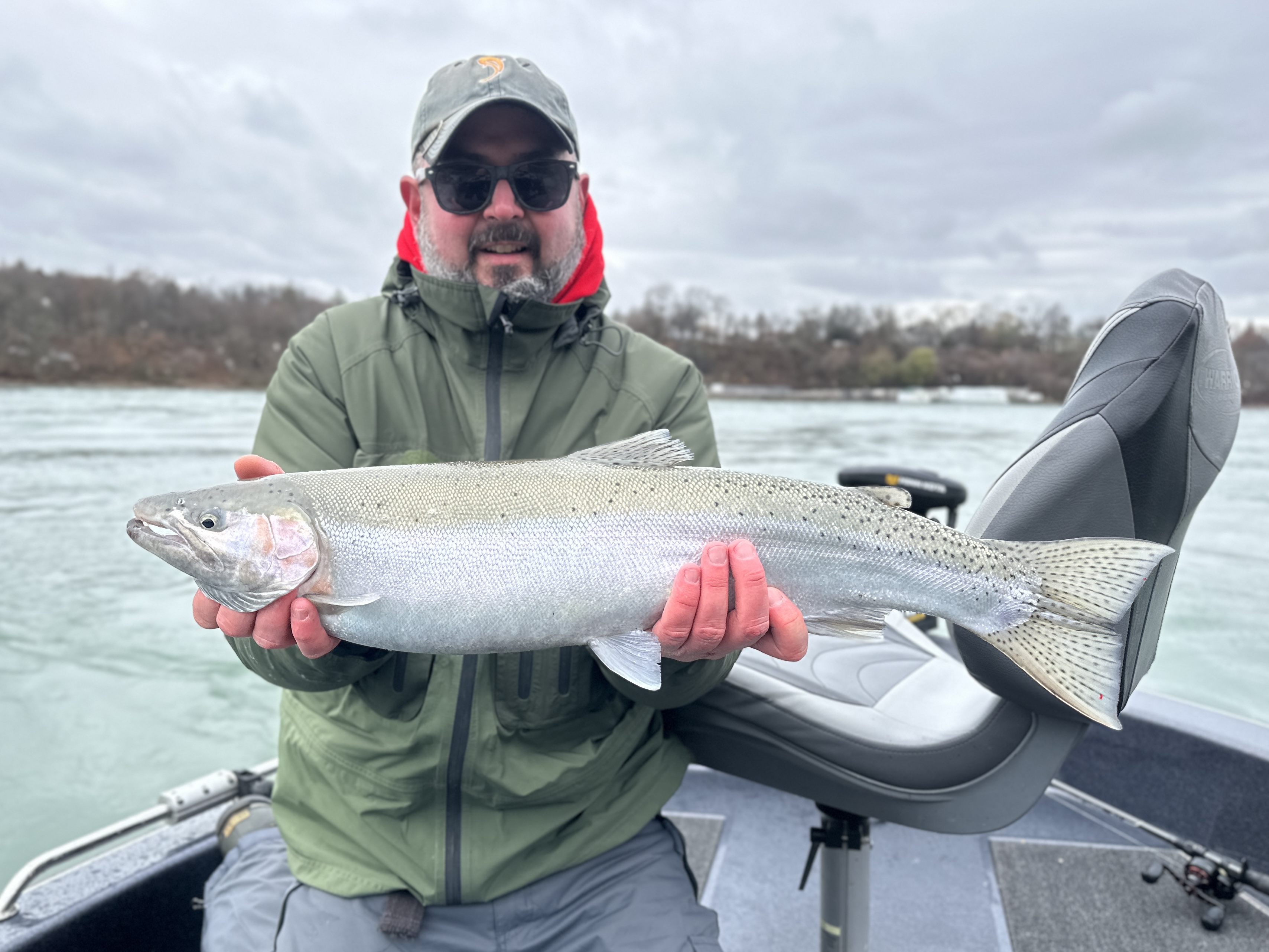 Photograph of a rainbow trout caught while fishing in NY