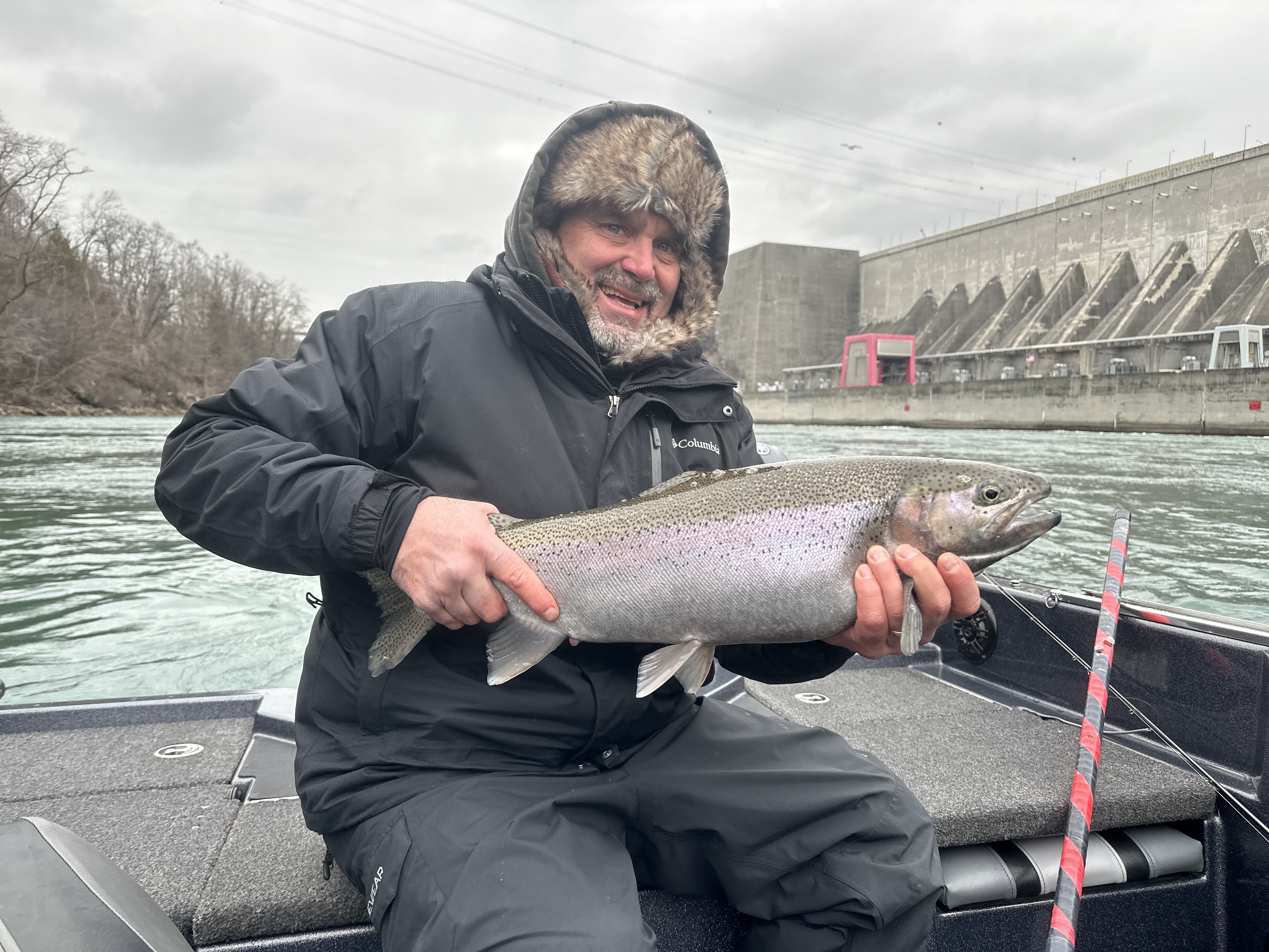 A rainbow trout caught by a fisherman in Tonawanda