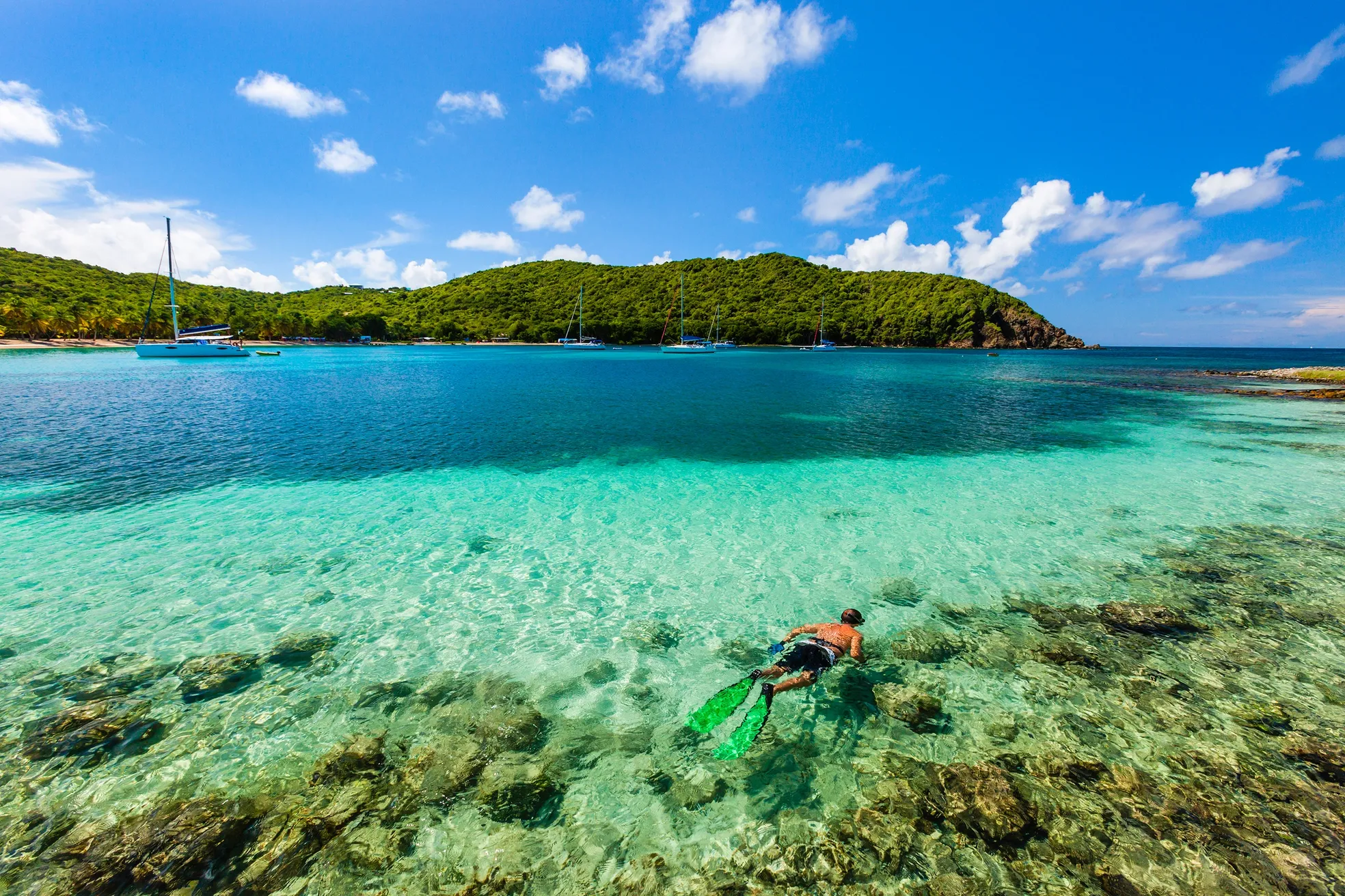 Guided snorkeling trip boat departing Fajardo for Icacos Palomino Island coral reefs Puerto Rico