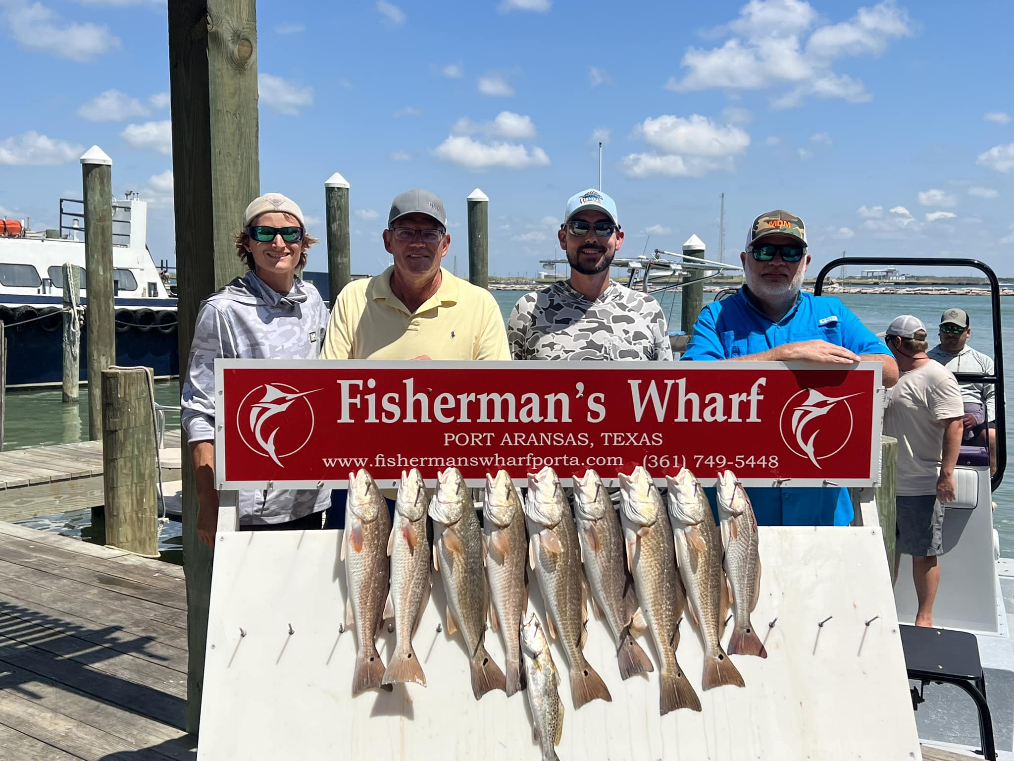8 redfish caught in Port Aransas, Texas fishing