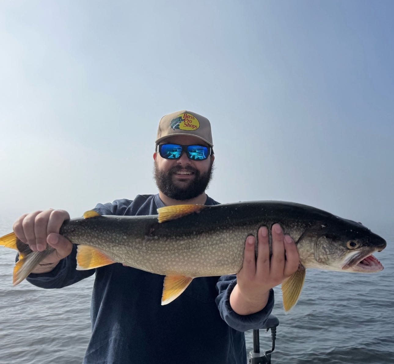 Lake trout caught fishing at Cumberland Head NY