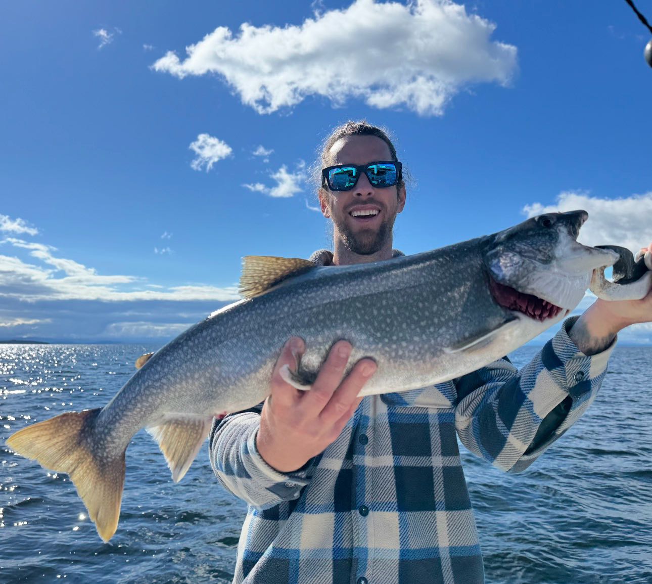 Lake trout caught while fishing at Cumberland Head NY