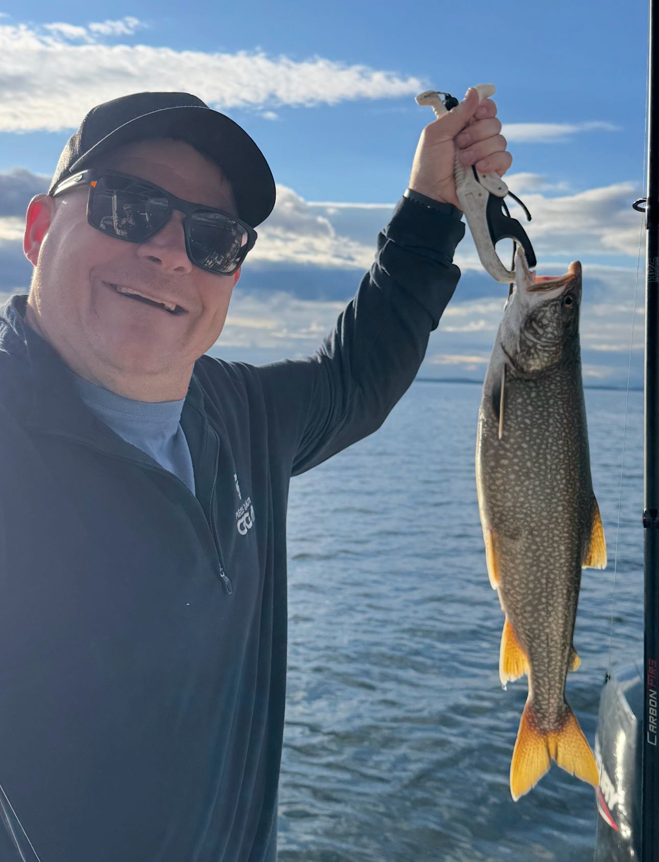 Lake trout caught while fishing at Cumberland Head NY