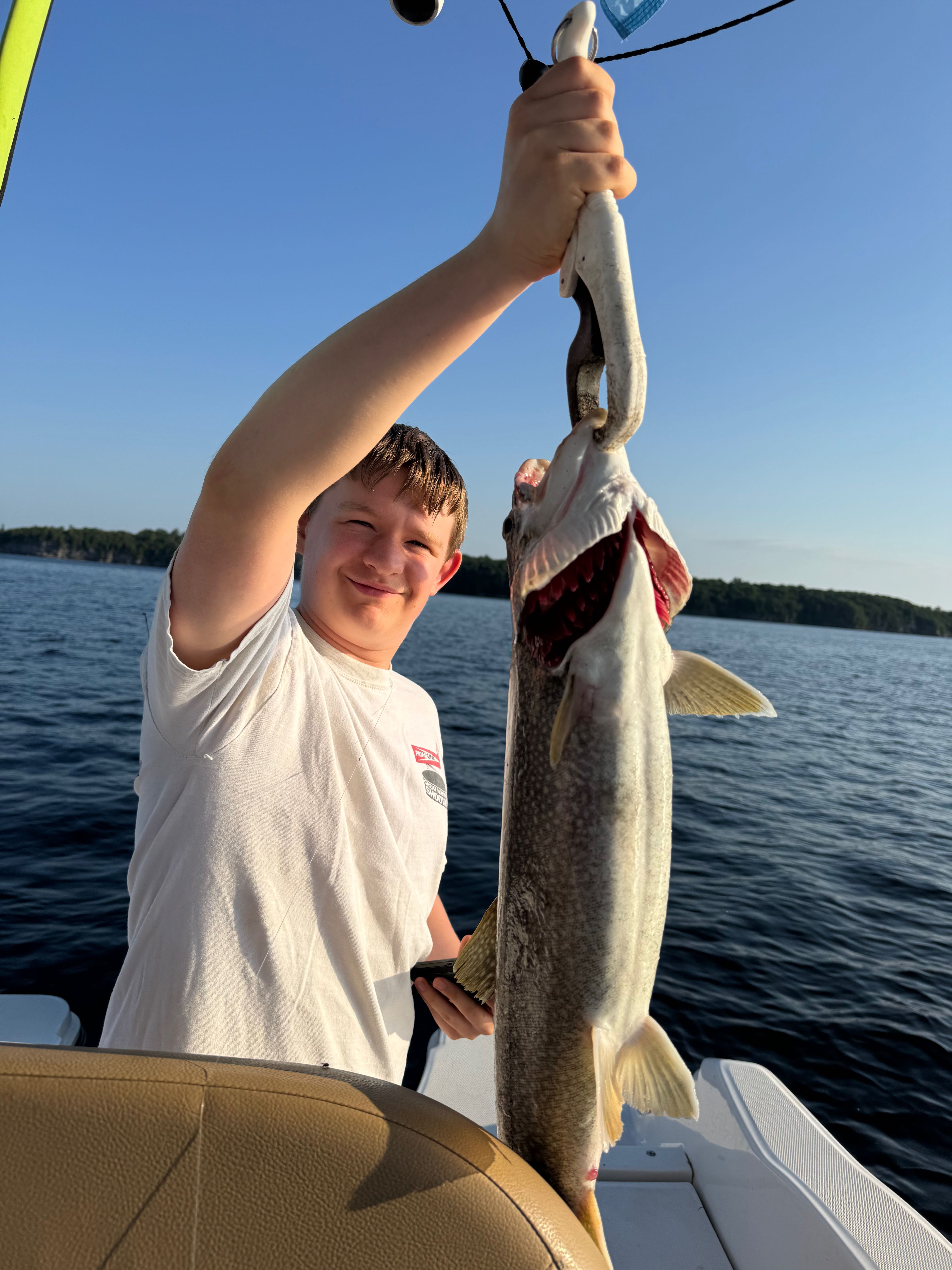Lake trout catch held up on fishing boat in Peru NY