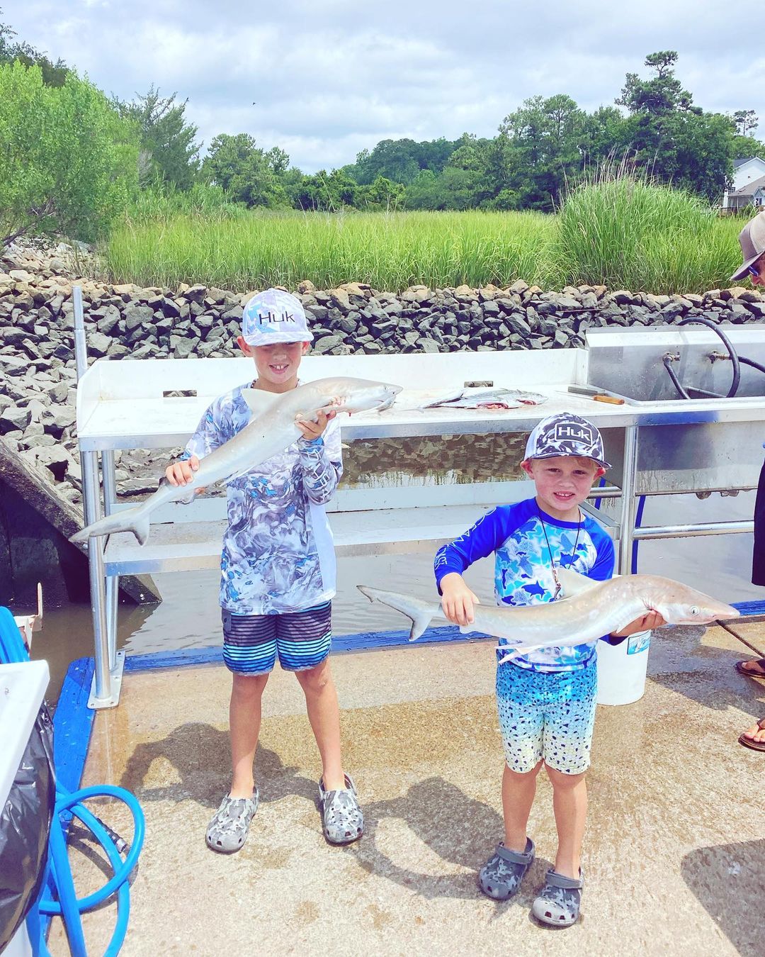 Two bonnethead sharks caught during a fishing trip at Little River