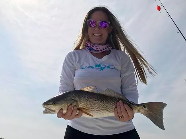 A lone redfish caught on a fishing trip in Johns Island