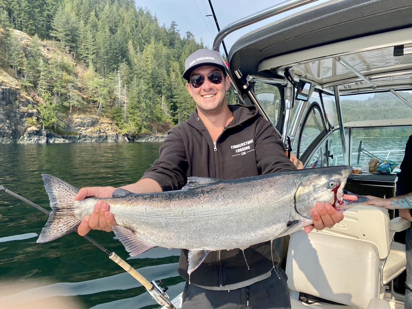 Coho salmon caught by an angler in Campbell River