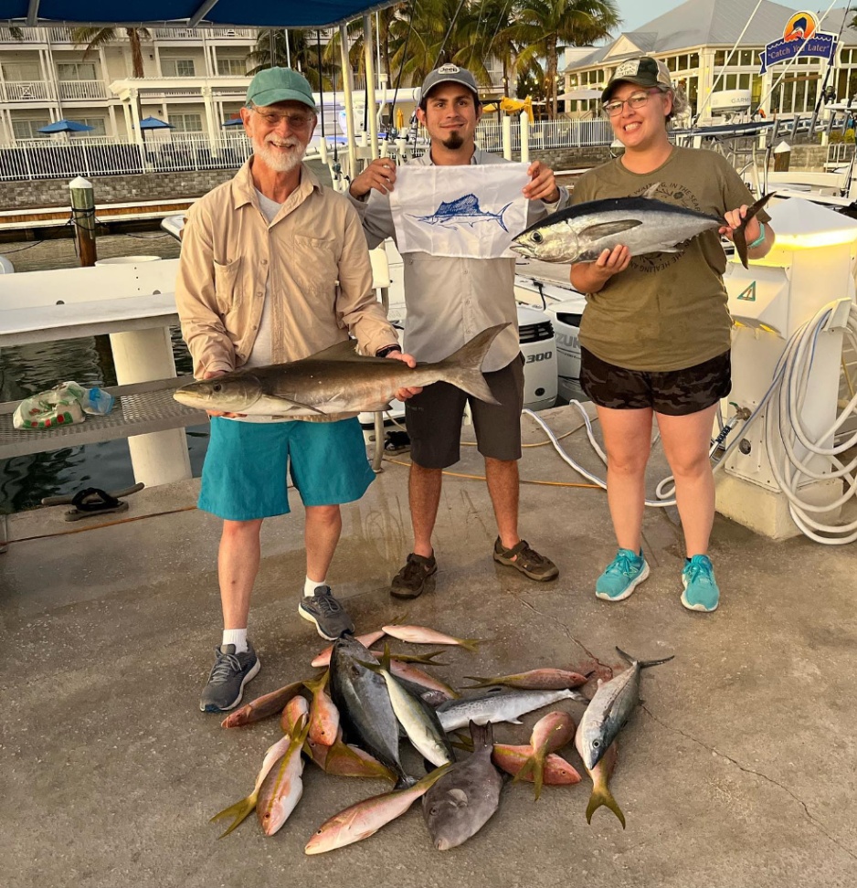 Three blackfin tuna fish caught in Florida