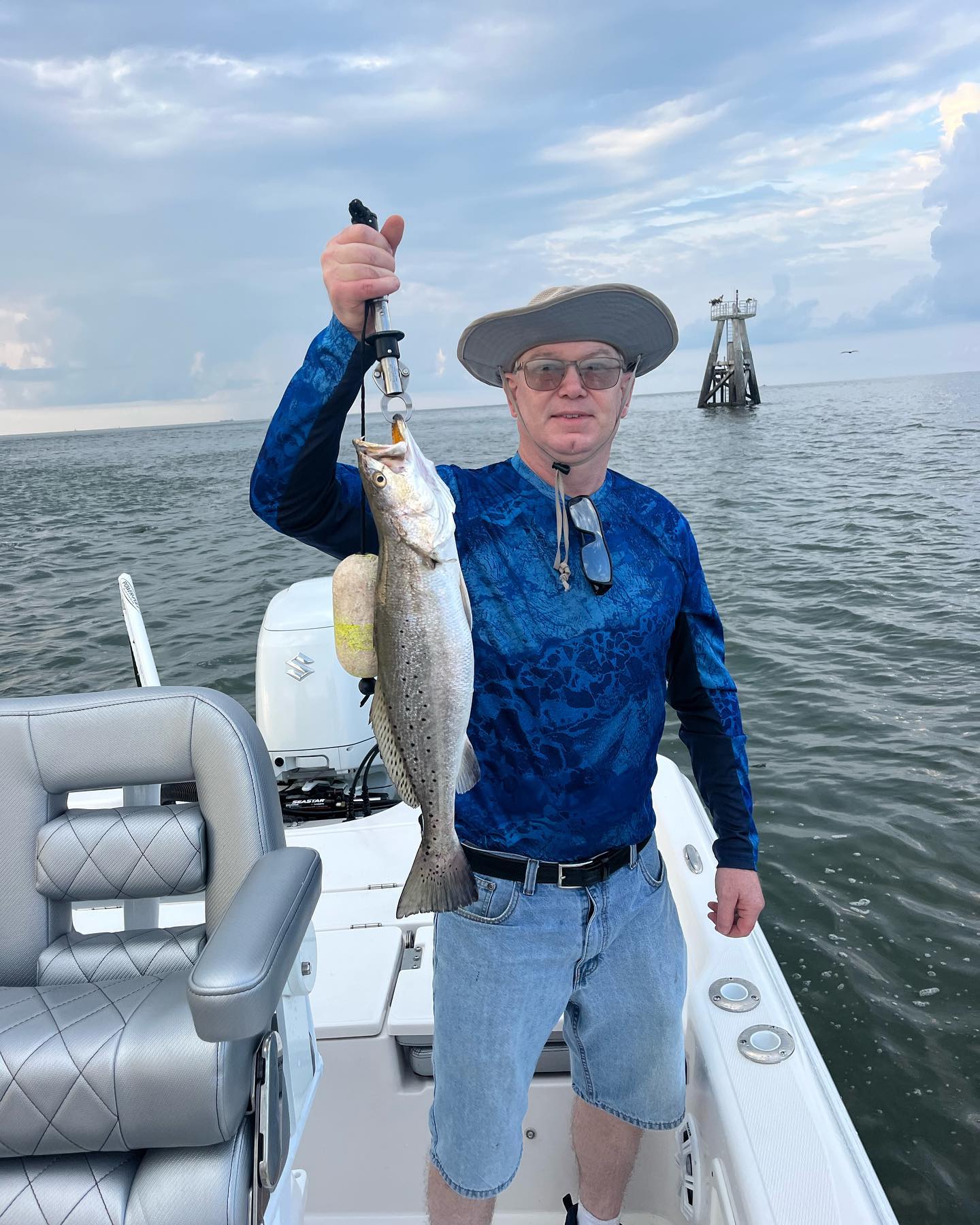 Spotted Weakfish, 20 inches, caught fishing at Lake Charles