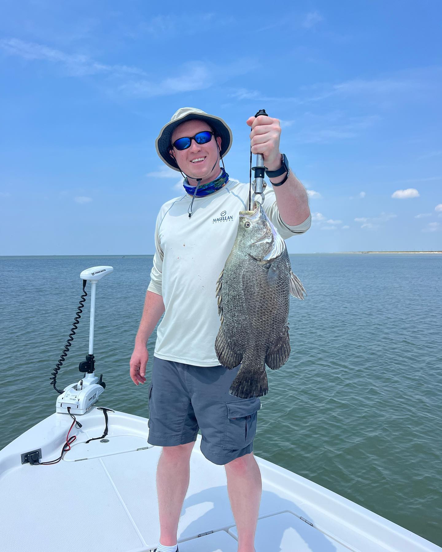 Tripletail fish caught by angler at Lake Charles