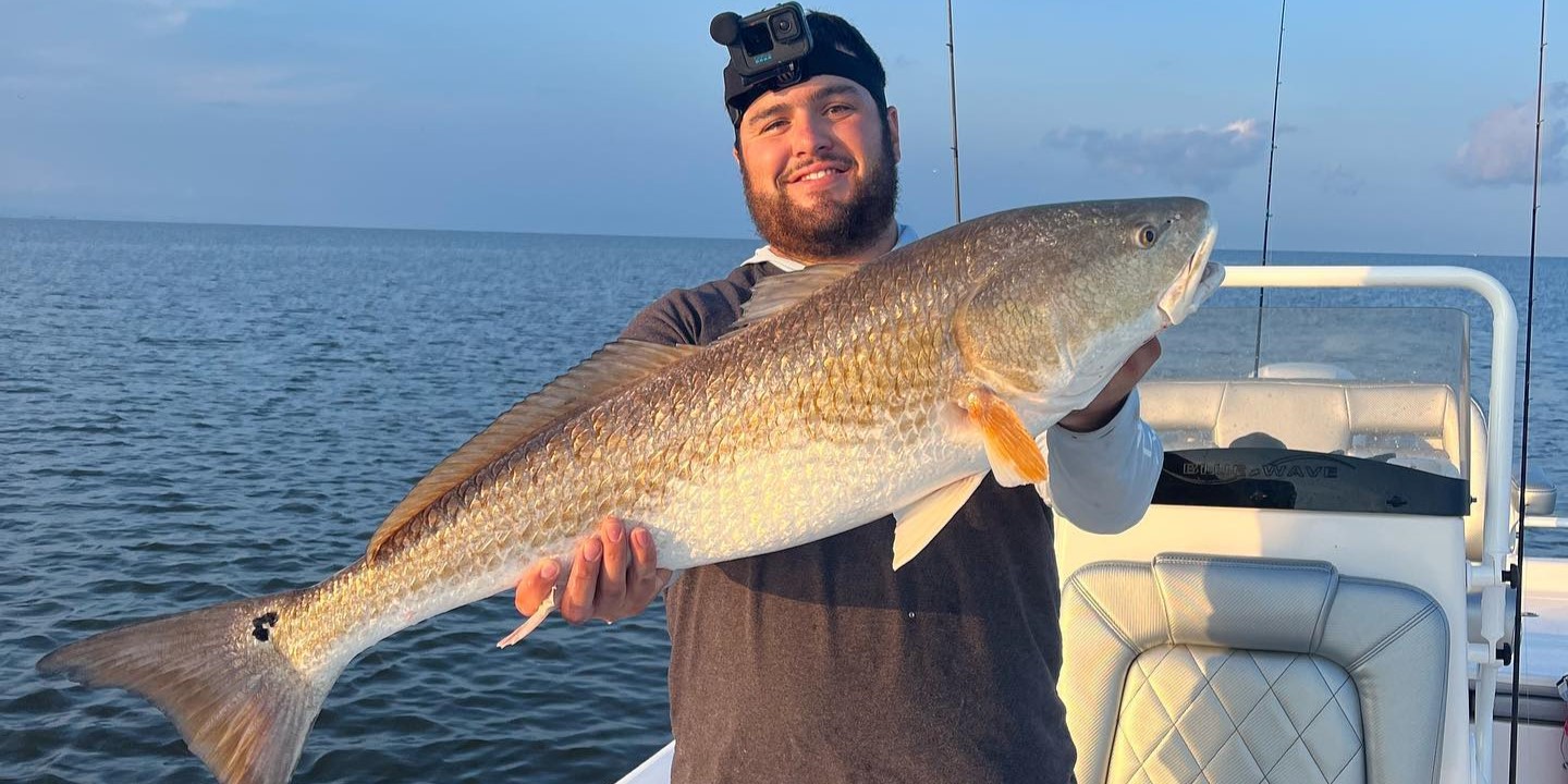 Inshore fishing charter boat Lake Charles Louisiana Captain Andrew 4 guests redfish trout