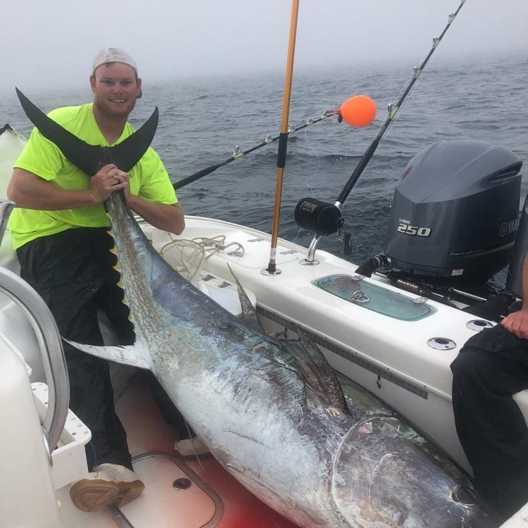 Lone angler fishing in MA