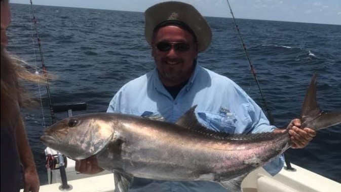 Angler with big fish in Port Aransas