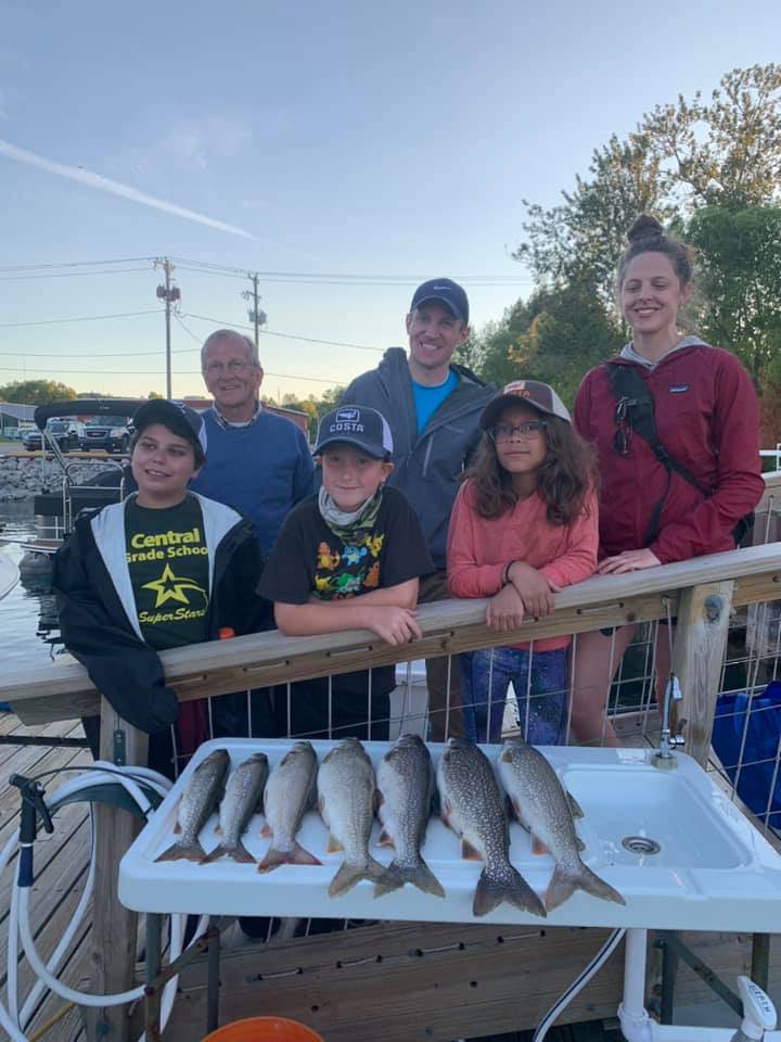 Successful fishing trip in Traverse City with 5 fish caught