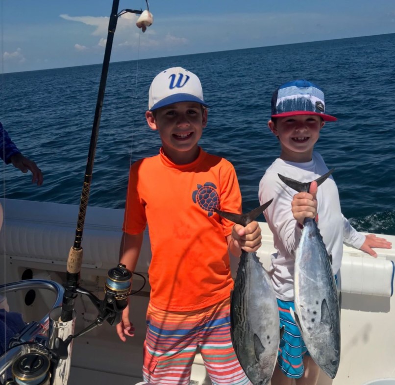 Two little tunny fish caught at Orange Beach