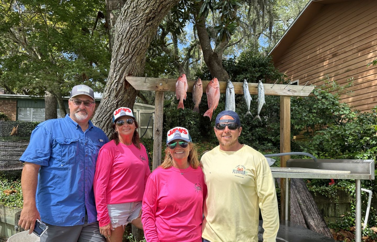 Four anglers fishing on the coast of Florida