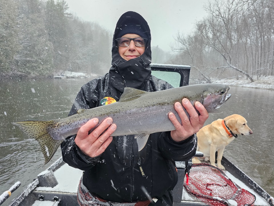 Angler with a 33-inch fish in Newaygo