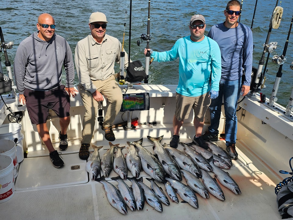 Two bluefish, 11 inches each, caught while fishing in MI