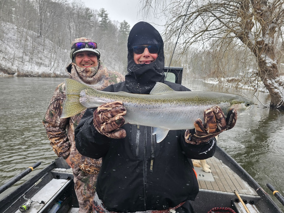 Photograph of a pink salmon, 34 inches, caught while fishing in MI