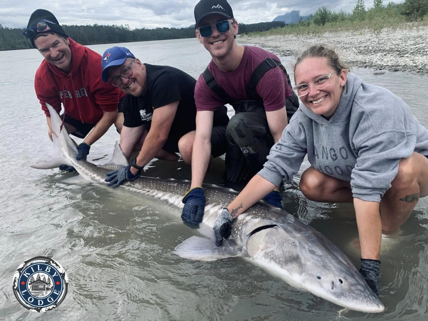 Group of 4 people fishing in BC