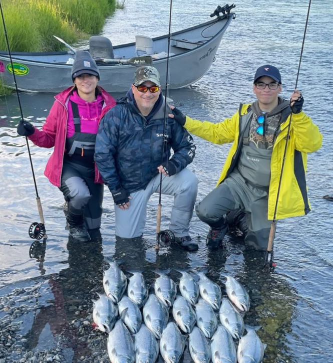 3 people fishing in AK