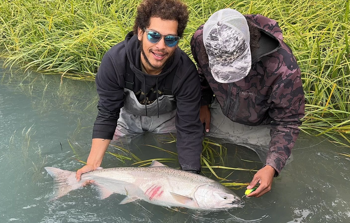 Photograph of a pink salmon fish caught in Cohoe