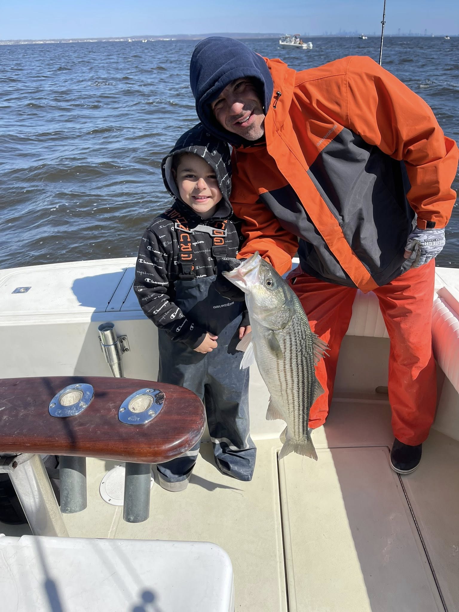 Striped bass caught during fishing trip in Keyport NJ