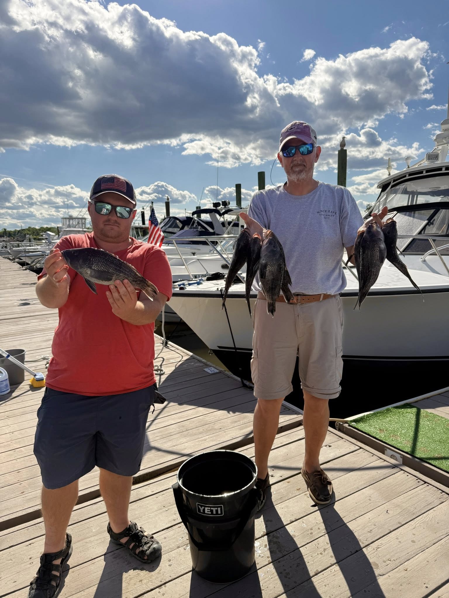 Full day ocean fishing charter boat departing Keyport NJ for seabass and fluke offshore fishing