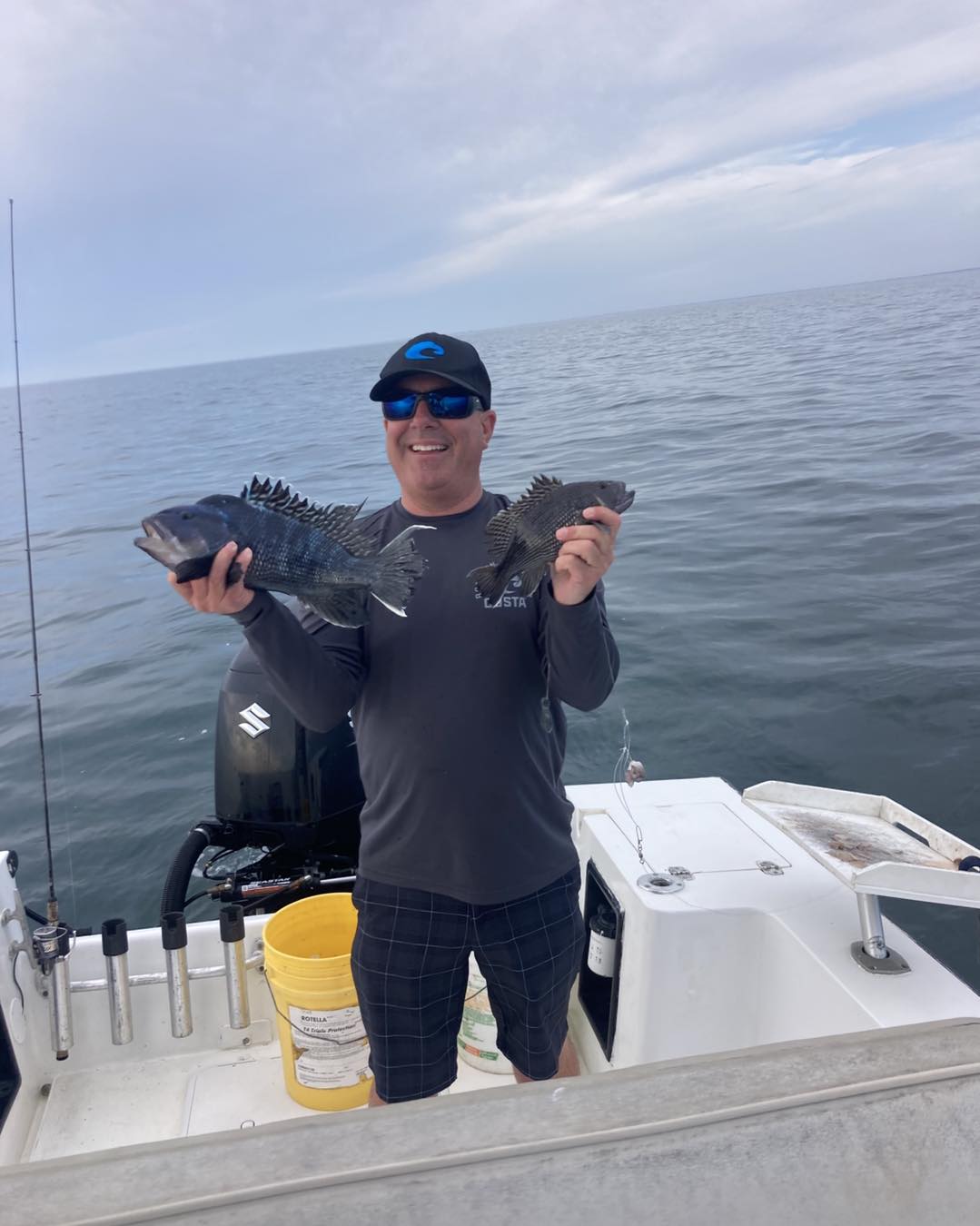 Black sea bass caught while fishing in Wanchese NC waters