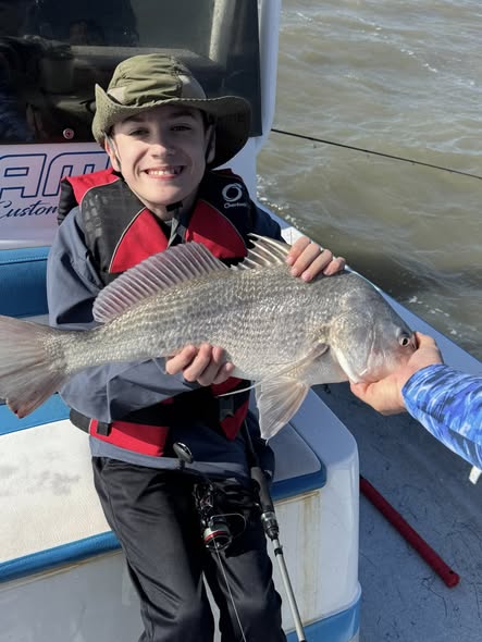Black drum catch on fishing boat in Corpus Christi TX waters