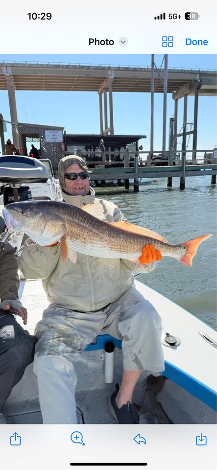 Redfish catch on fishing boat in Corpus Christi TX marina