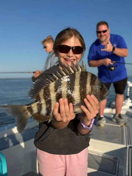Sheepshead fish caught while fishing in Mount Pleasant SC