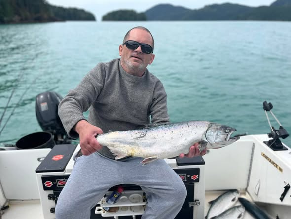 Coho salmon caught while fishing in Port Alberni
