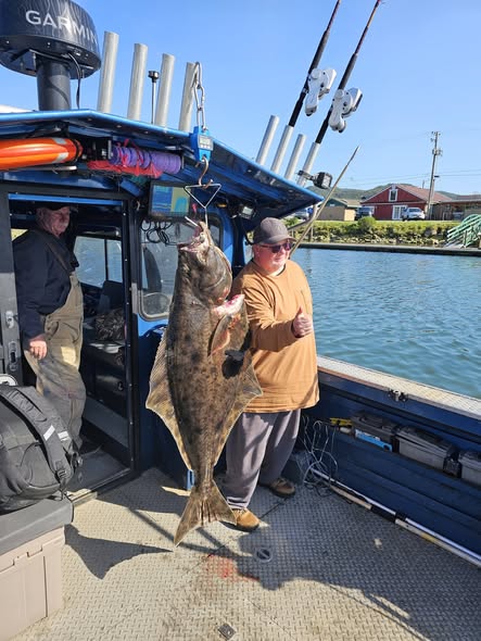 Pacific Halibut caught fishing in Reedsport Oregon on charter boat