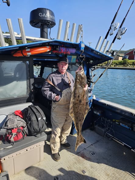 Pacific halibut caught during fishing trip in Reedsport Oregon
