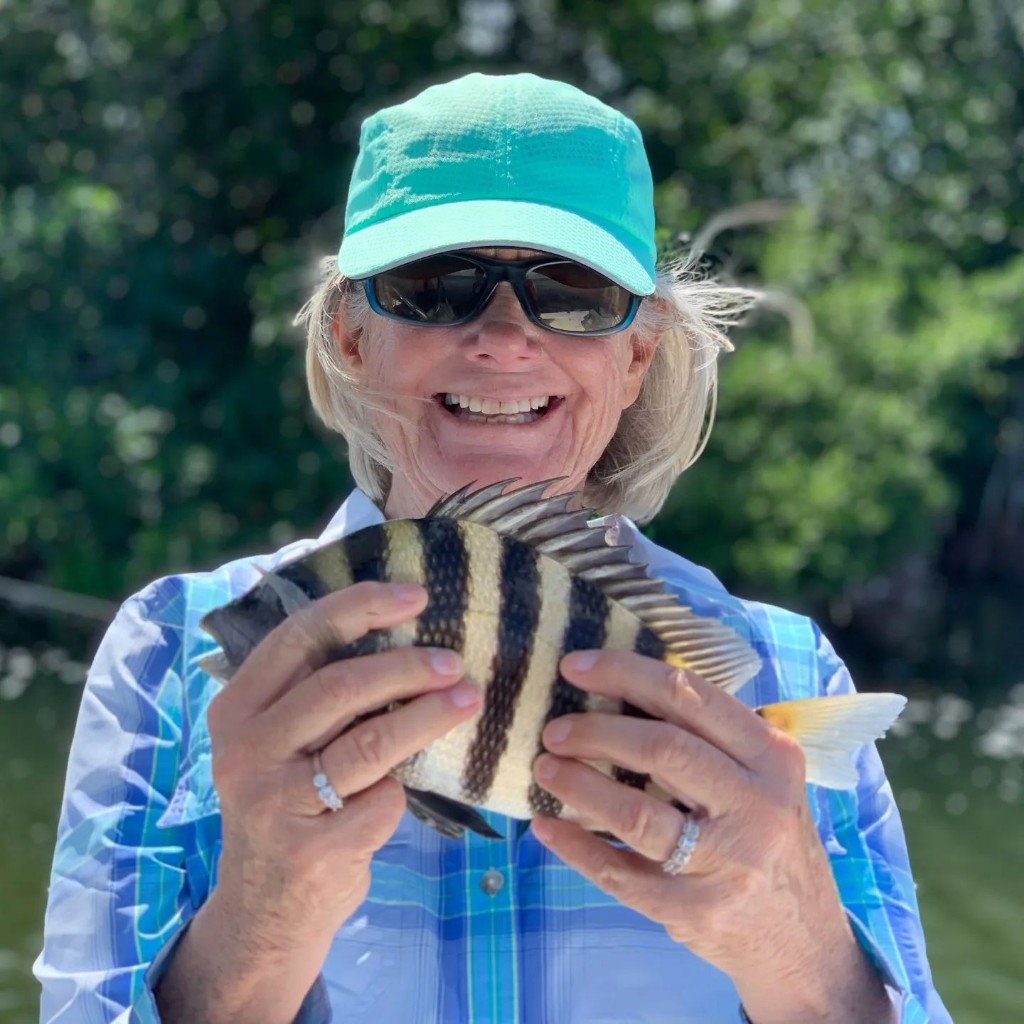 A sheepshead fish caught while fishing in Florida