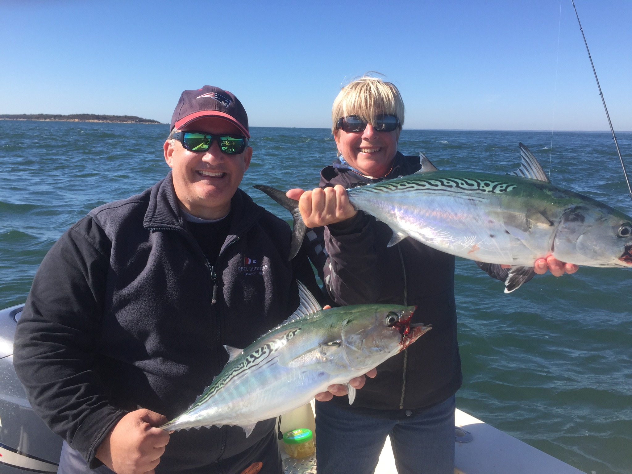 Two little tunny fish caught during a fishing trip in CT
